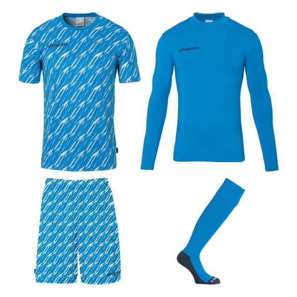 Uhlsport Progressive Keeperstenue Pack Kids in Blauw