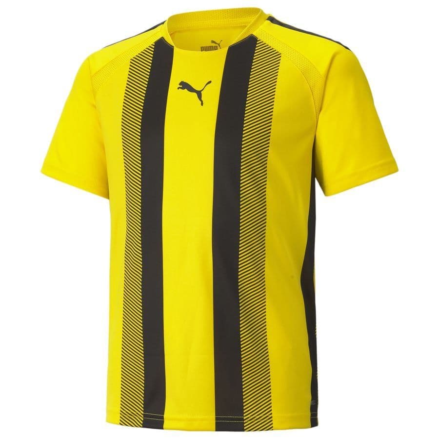 Puma Teamliga Striped Jersey Jr Cyber Yellow-PUMA