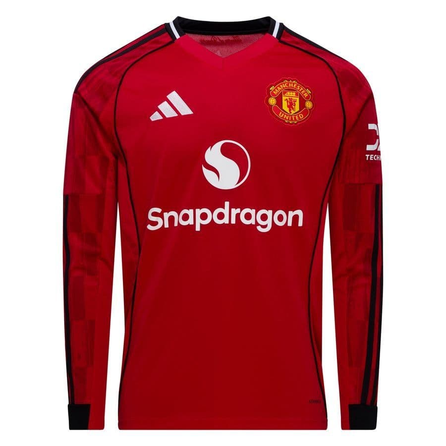 adidas Manchester United Thuisshirt 2025/26 Kids Lange Mouwen