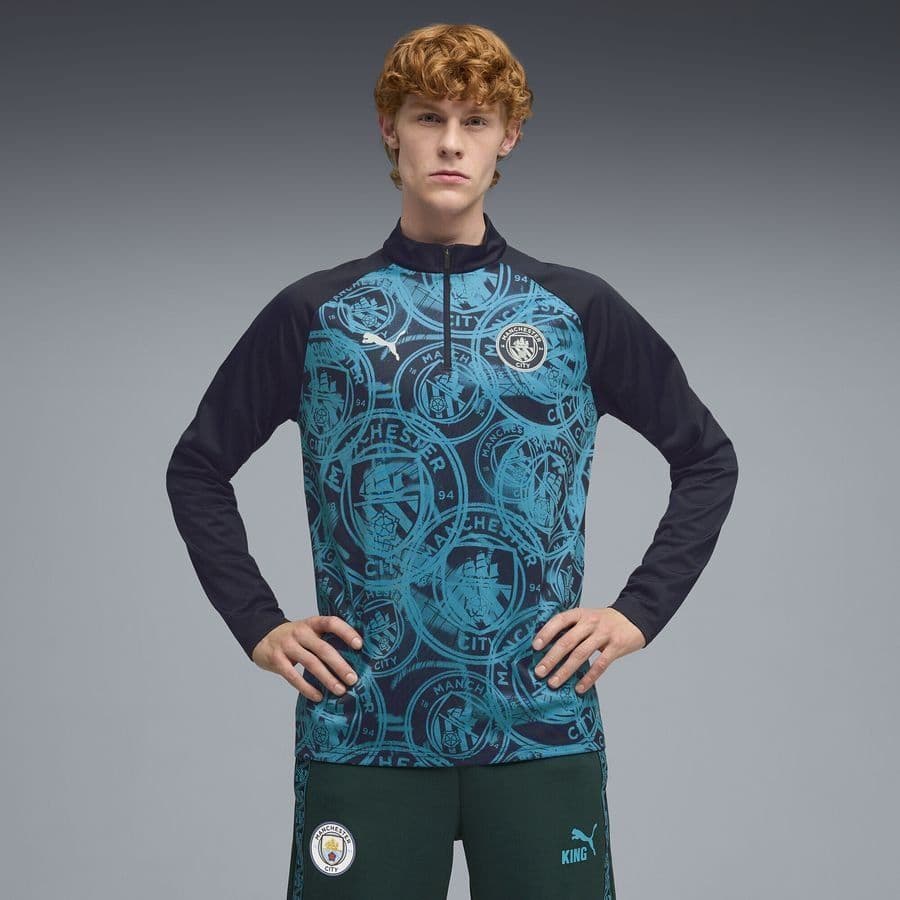 Puma Manchester City Trainingsshirt Pre Match Kwartrits, foto 3
