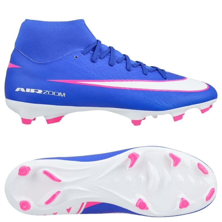 Nike Zoom Mercurial Superfly 10 Academy Gras / Kunstgras Voetbalschoenen (MG) in Blauw Wit Felroze