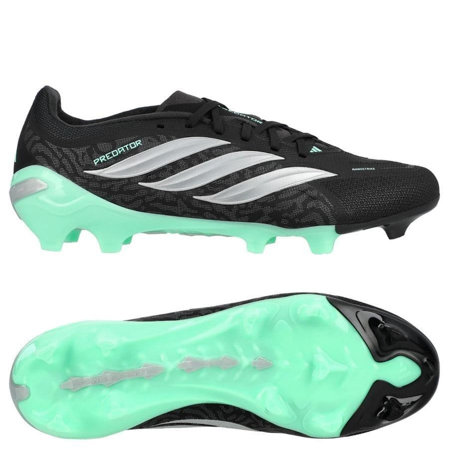 adidas Predator League Gras Voetbalschoenen (FG) Zwart Zilver Mintgroen in Zwart Zilver Mintgroen