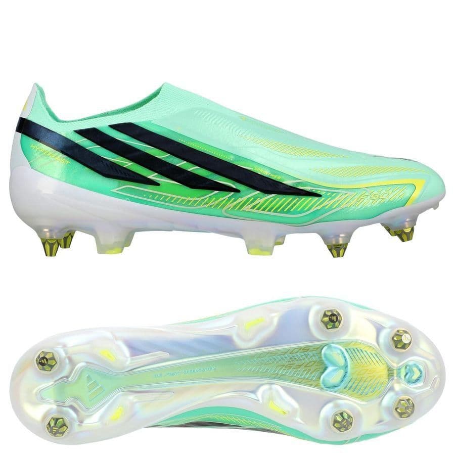 adidas F50 Hyperfast Elite Veterloze IJzeren-Nop Voetbalschoenen (SG) in Mintgroen Zwart Wit
