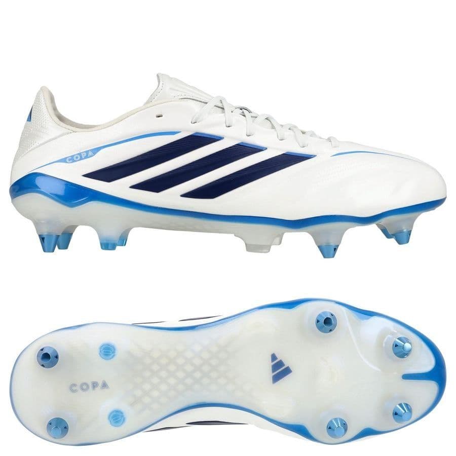 adidas Copa Pure IV Elite IJzeren-Nop Voetbalschoenen (SG) in Wit Blauw Donkerblauw