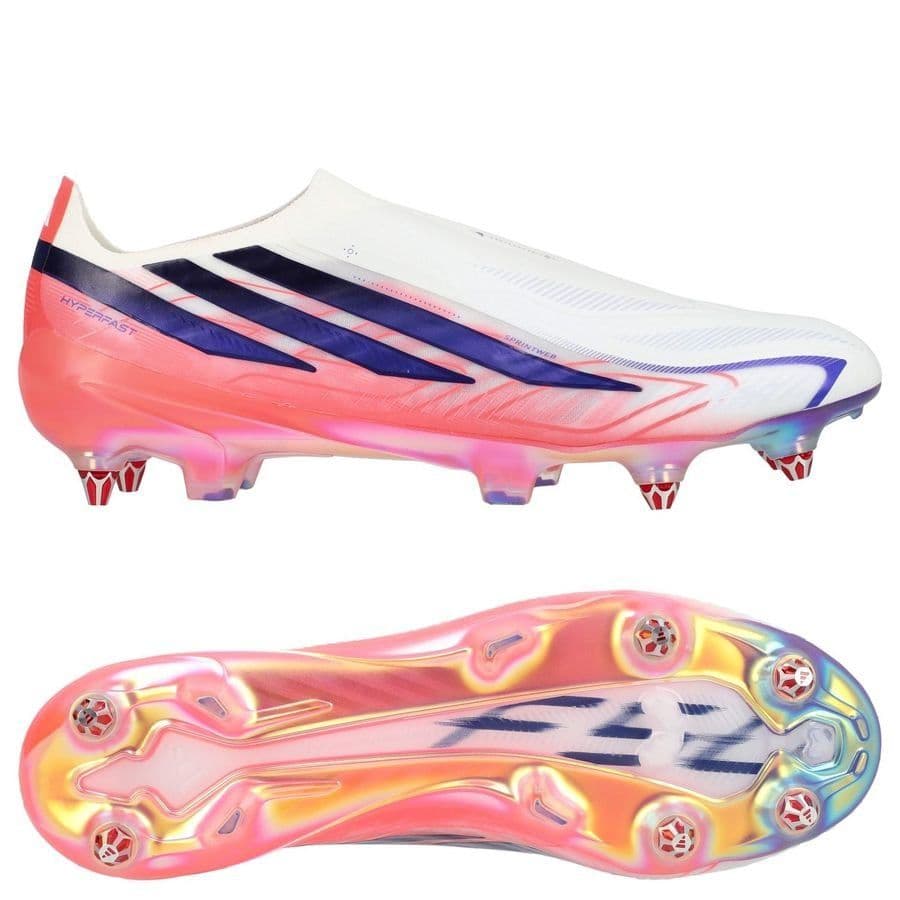 adidas F50 Hyperfast Elite Veterloze IJzeren-Nop Voetbalschoenen (SG) in Wit Paars Roze