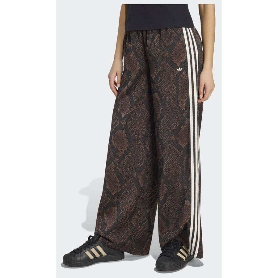 adidas Originals Satin Trainingsbroek Met Wijde Pijpen En Slangenprint
