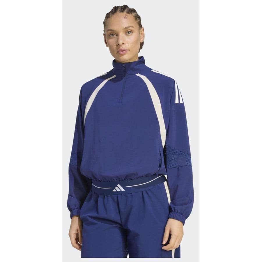 adidas Hyperglam 3-stripes Color Block Woven Sportshirt Met Korte Rits