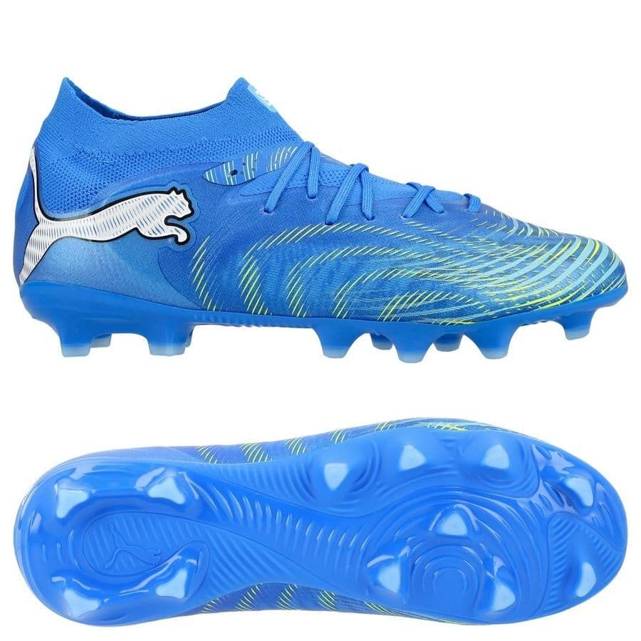 Puma Future 9 Pro Gras / Kunstgras Voetbalschoenen (MG) Kids Blauw Luminous