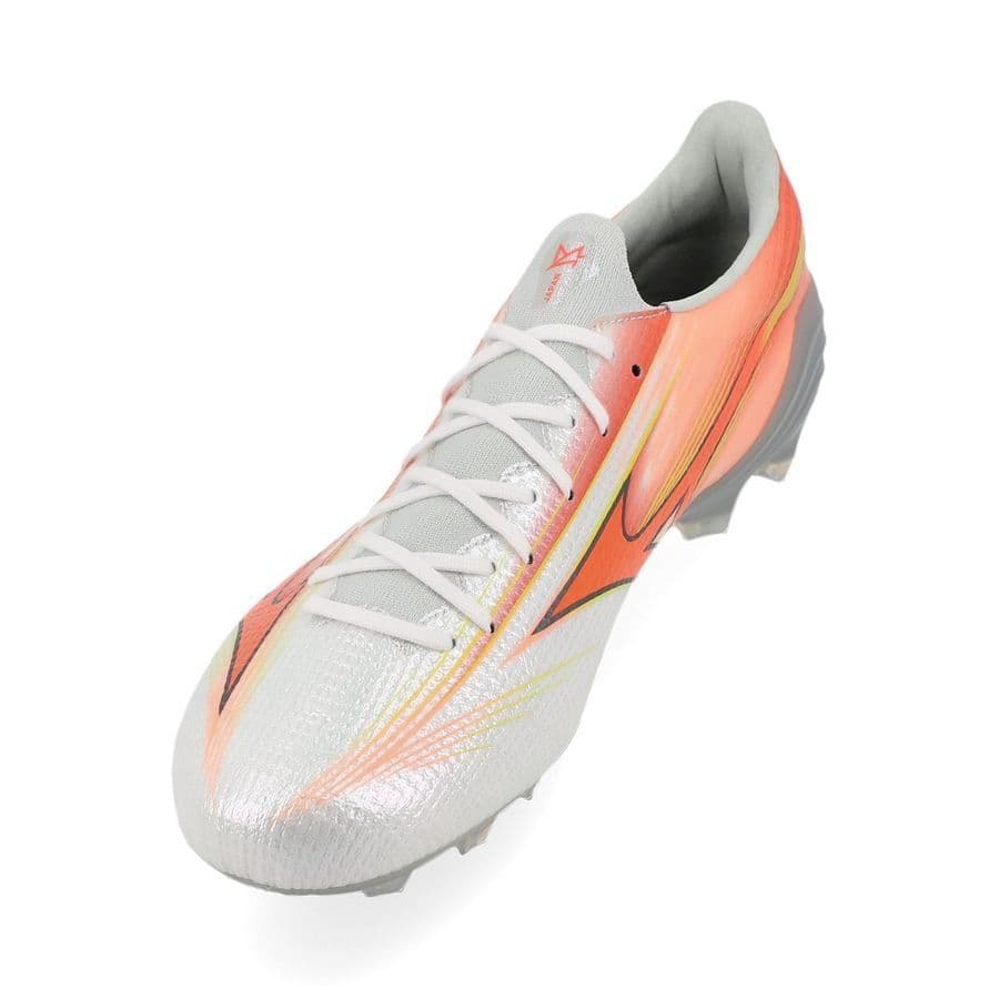 Mizuno Alpha III Japan Gras Voetbalschoenen (FG) Wit Oranje Limoen, foto 5