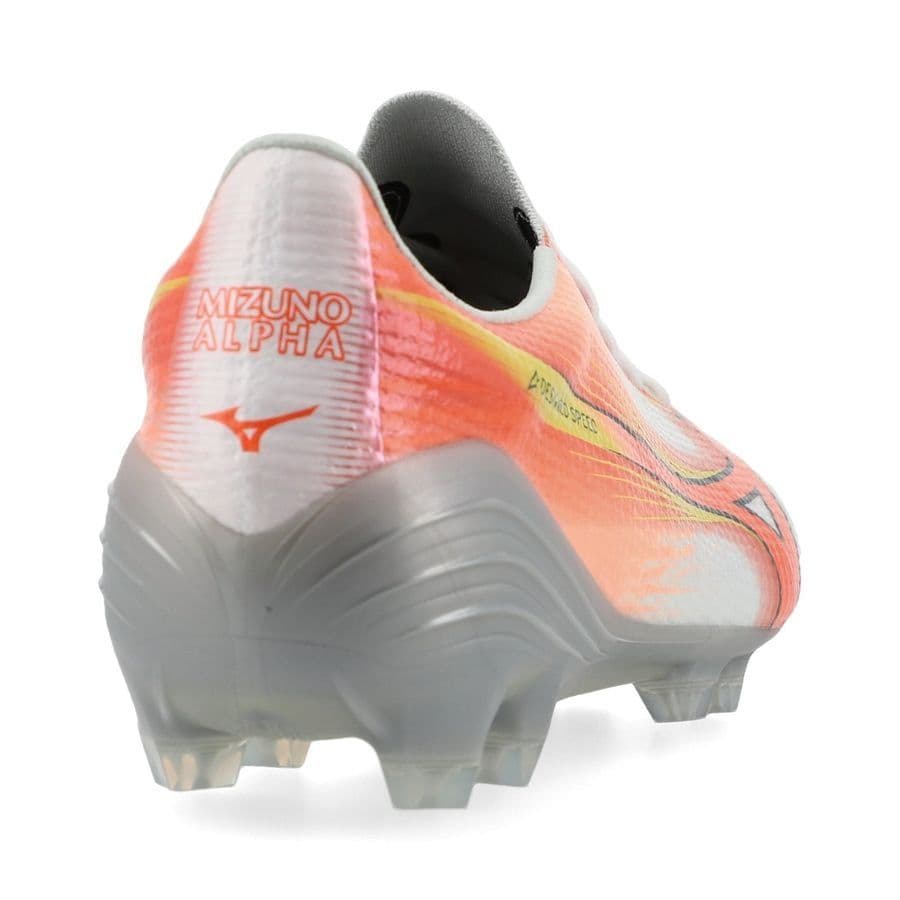 Mizuno Alpha III Japan Gras Voetbalschoenen (FG) Wit Oranje Limoen, foto 6