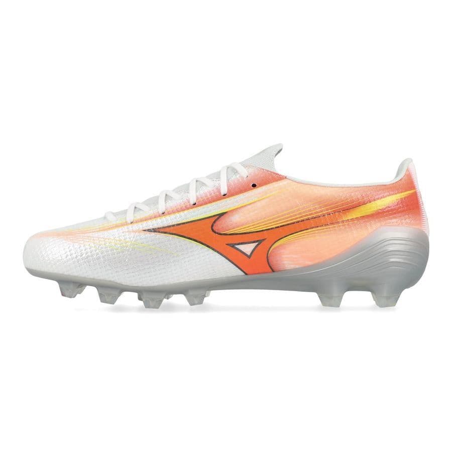 Mizuno Alpha III Japan Gras Voetbalschoenen (FG) Wit Oranje Limoen, foto 3