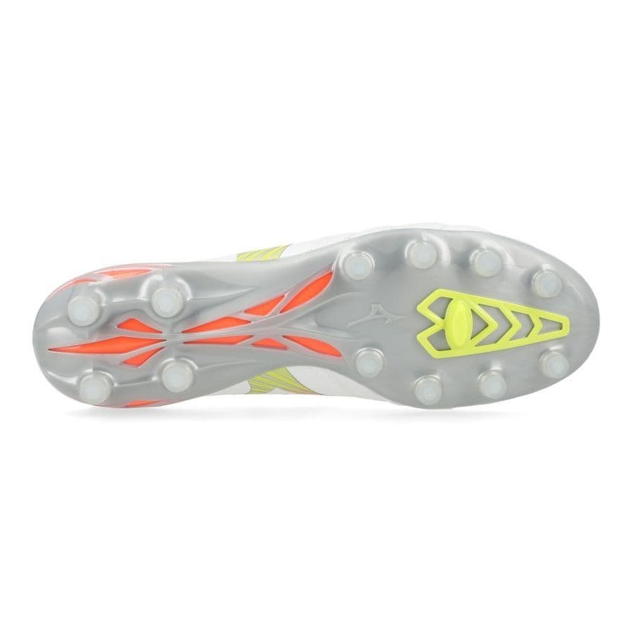 Mizuno Morelia Neo V Beta Elite Gras Voetbalschoenen (FG) Wit Oranje Limoen, foto 8