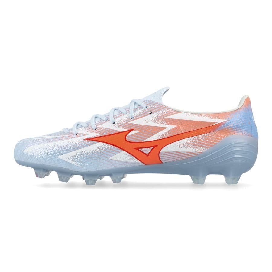 Mizuno Alpha III Japan Gras Voetbalschoenen (FG) Wit Oranje Limoen, foto 3