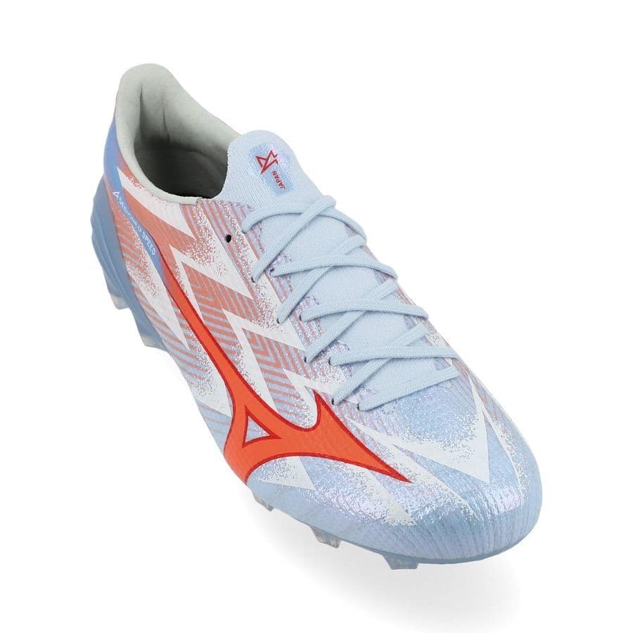 Mizuno Alpha III Japan Gras Voetbalschoenen (FG) Wit Oranje Limoen, foto 4