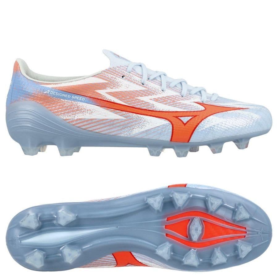 Mizuno Alpha III Japan Gras Voetbalschoenen (FG) Wit Oranje Limoen