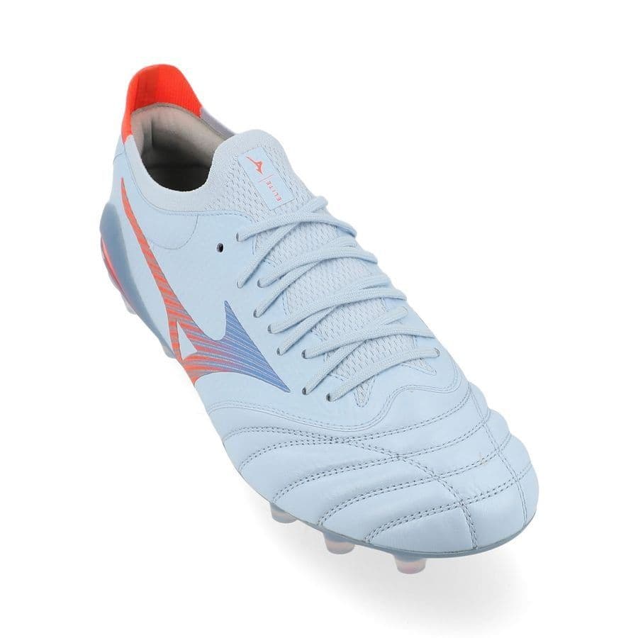 Mizuno Morelia Neo V Beta Elite Gras Voetbalschoenen (FG) Wit Oranje Limoen, foto 4