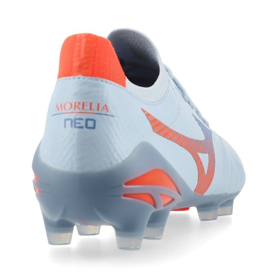 Mizuno Morelia Neo V Beta Elite Gras Voetbalschoenen (FG) Wit Oranje Limoen, foto 6