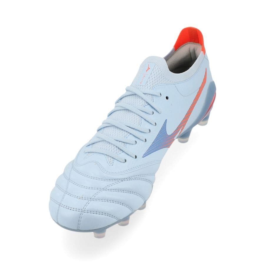 Mizuno Morelia Neo V Beta Elite Gras Voetbalschoenen (FG) Wit Oranje Limoen, foto 5