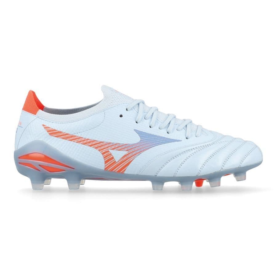 Mizuno Morelia Neo V Beta Elite Gras Voetbalschoenen (FG) Wit Oranje Limoen, foto 2