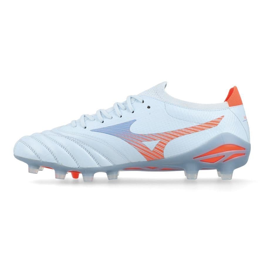 Mizuno Morelia Neo V Beta Elite Gras Voetbalschoenen (FG) Wit Oranje Limoen, foto 3