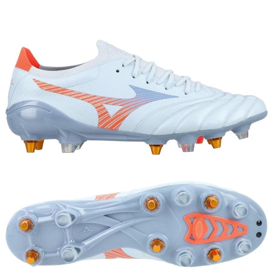 Mizuno Morelia Neo V Beta Elite IJzeren-Nop Voetbalschoenen (SG) Wit Oranje Limoen, foto 7