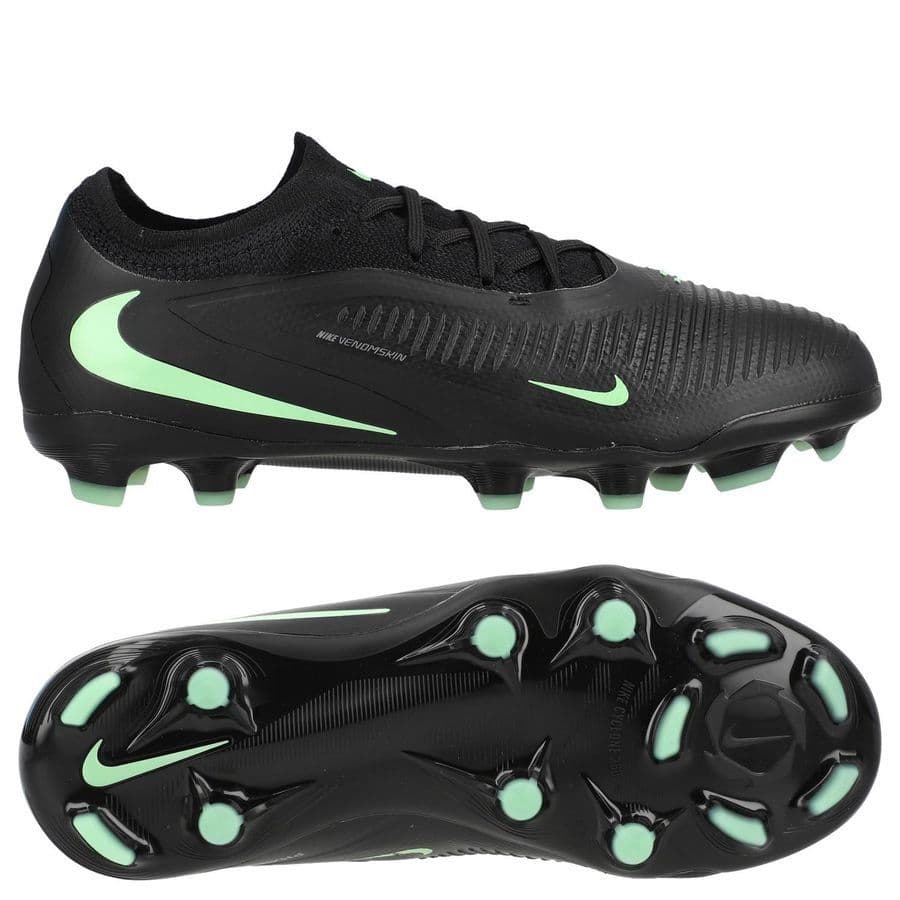 Nike Phantom 6 Low Pro Gras / Kunstgras Voetbalschoenen (MG) Kids in Zwart Felgroen