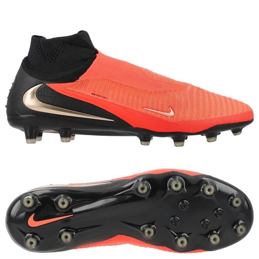 Nike Phantom 6 High Elite Kunstgras Voetbalschoenen (AG) in Zwart Felrood Goud