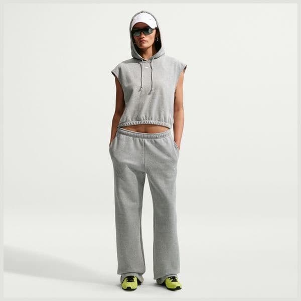 Nike Trainingsbroek Studio Fleece Mid-rise Open-hem Dames, foto 6