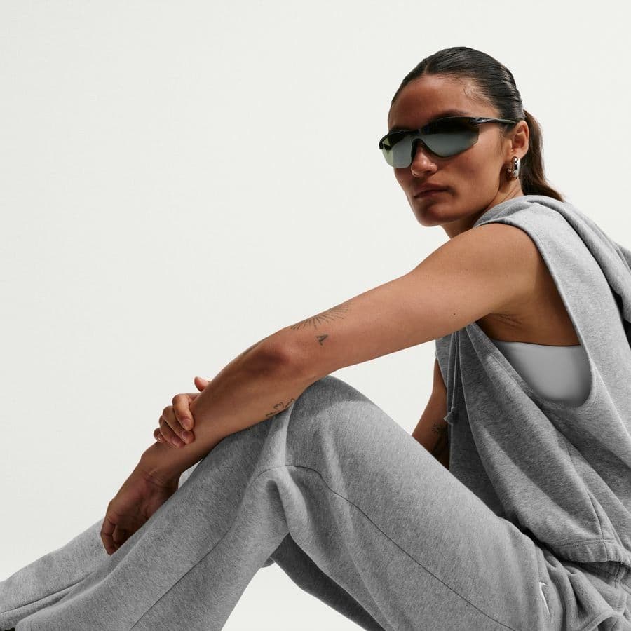 Nike Trainingsbroek Studio Fleece Mid-rise Open-hem Dames, foto 4