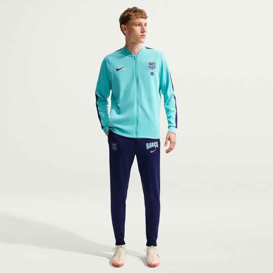 Nike FC Barcelona Strike Trainingsbroek 2025-2026 in 2026-2027 Donkerblauw Lichtgroen Rood