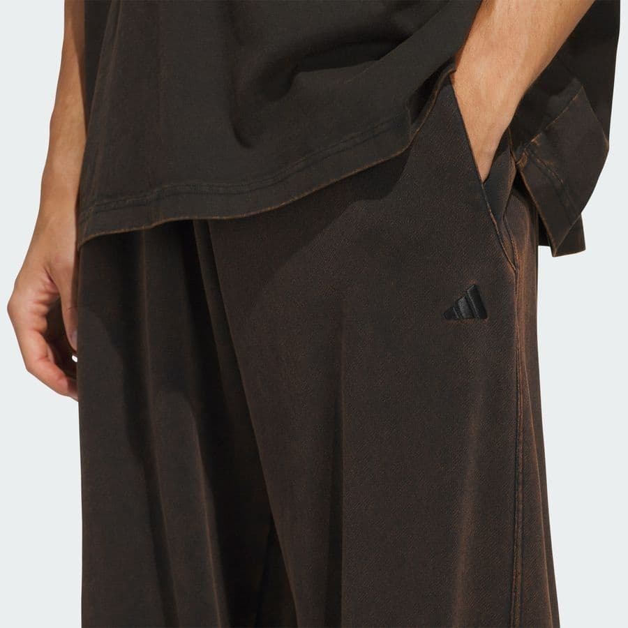 adidas Basketball Washed Fleece Broek Met Wijde Pijpen, foto 4