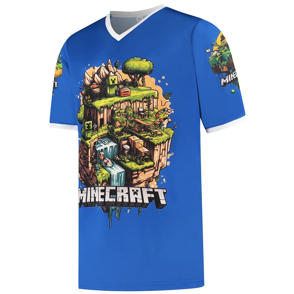Kingdo Minecraft Shirt en Broekje - Voetbaltenue - Blauw - Kinderen, foto 4