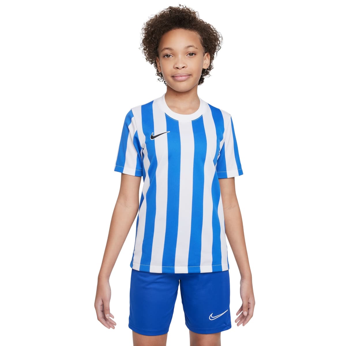 Nike Striped Division IV Voetbalshirt Kids in Wit Blauw