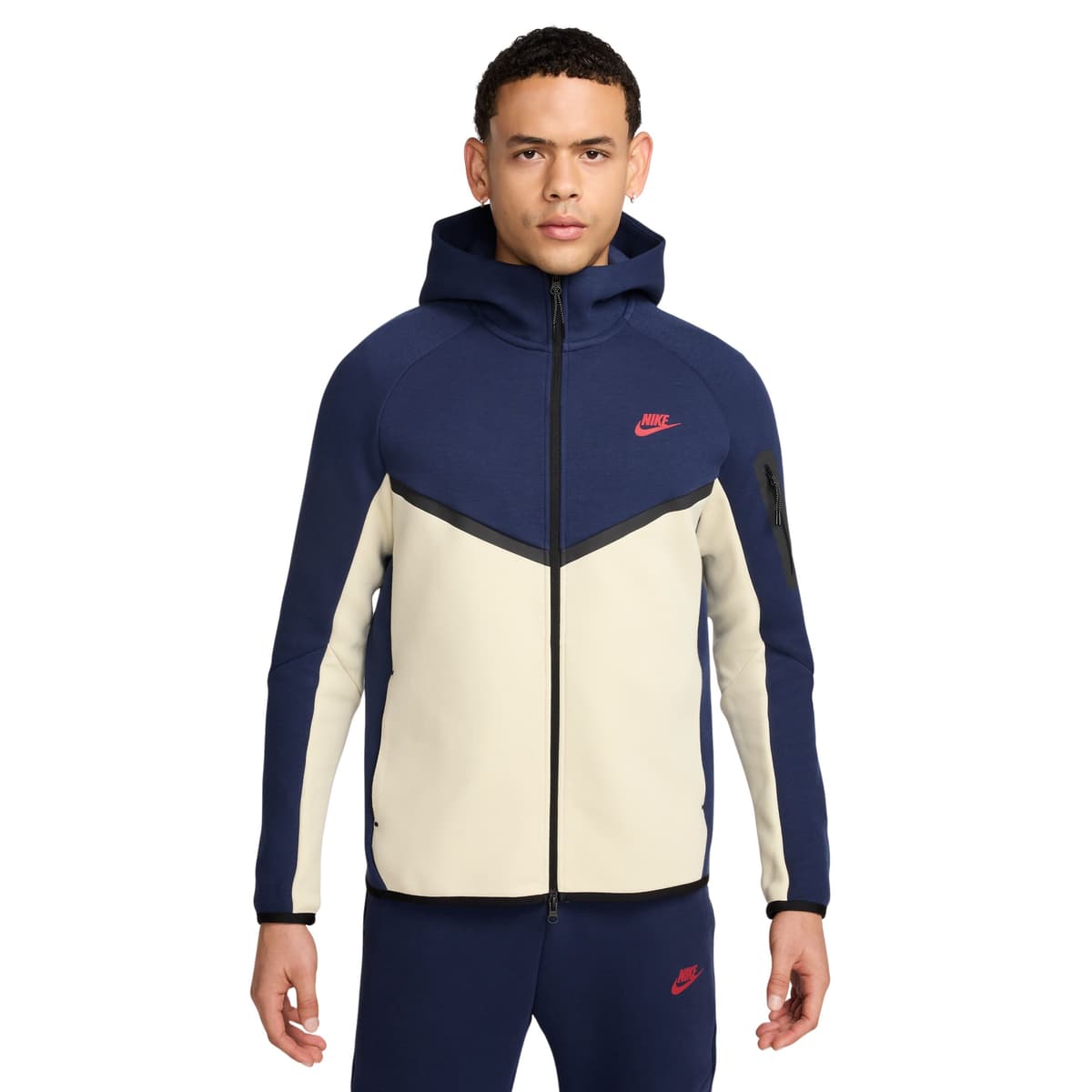 Nike Tech Fleece Sportswear Vest in Donkerblauw Beige Rood