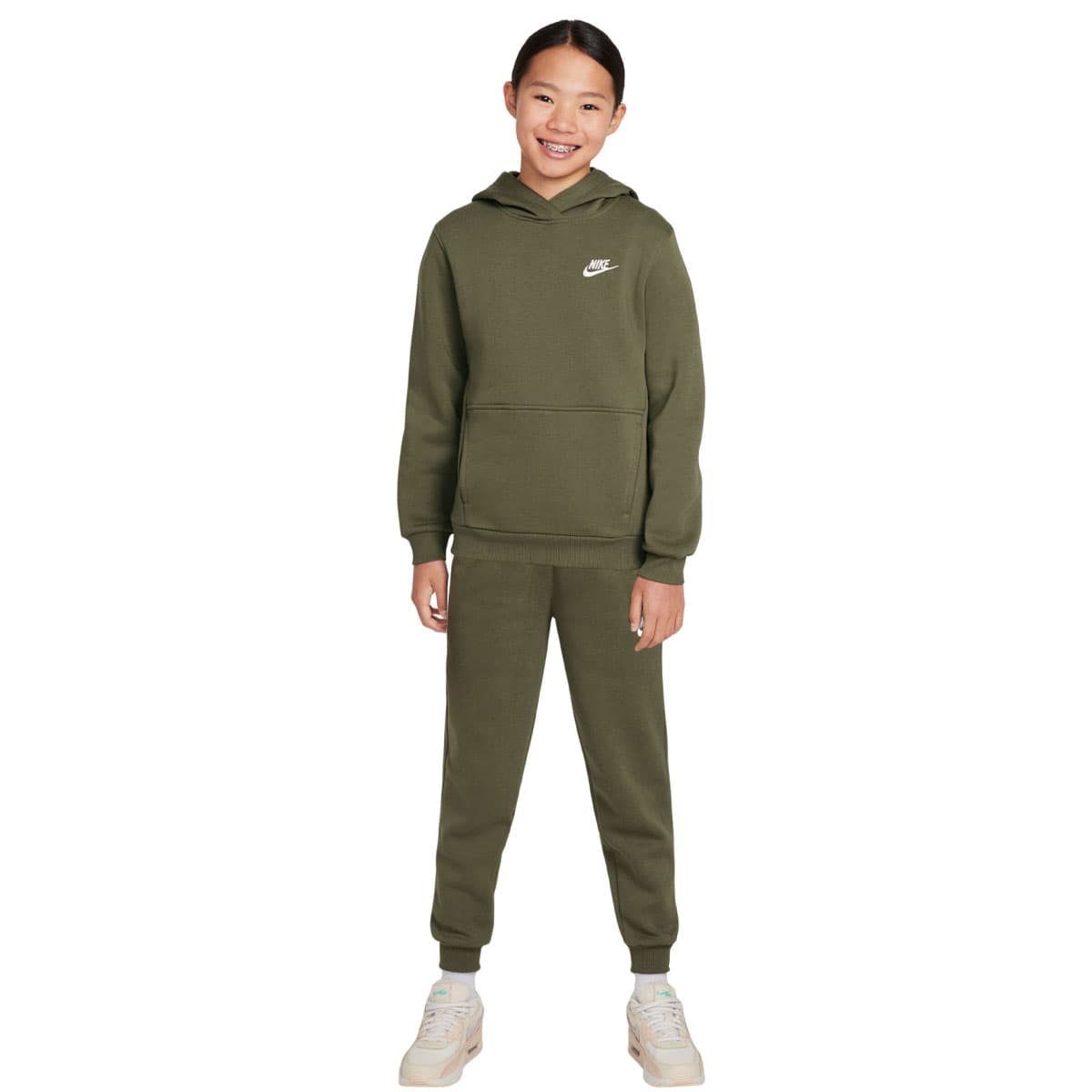 Nike Sportswear Club Fleece Hoodie Trainingspak Kids Olijfgroen