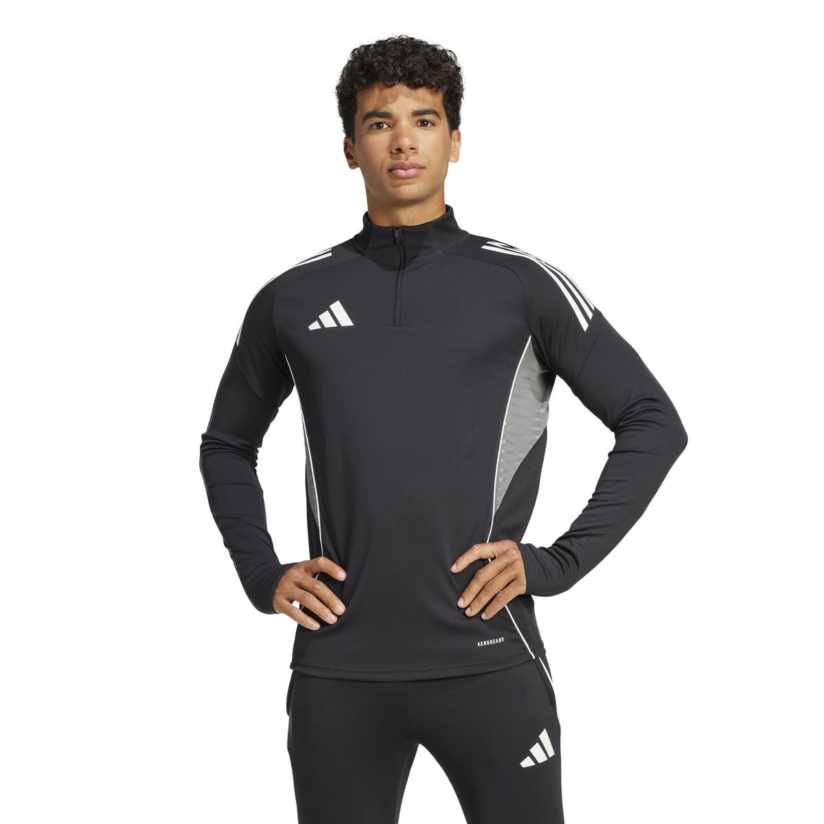 adidas Tiro 25 Competition Trainingstrui 1/4-Zip in Zwart Wit Grijs