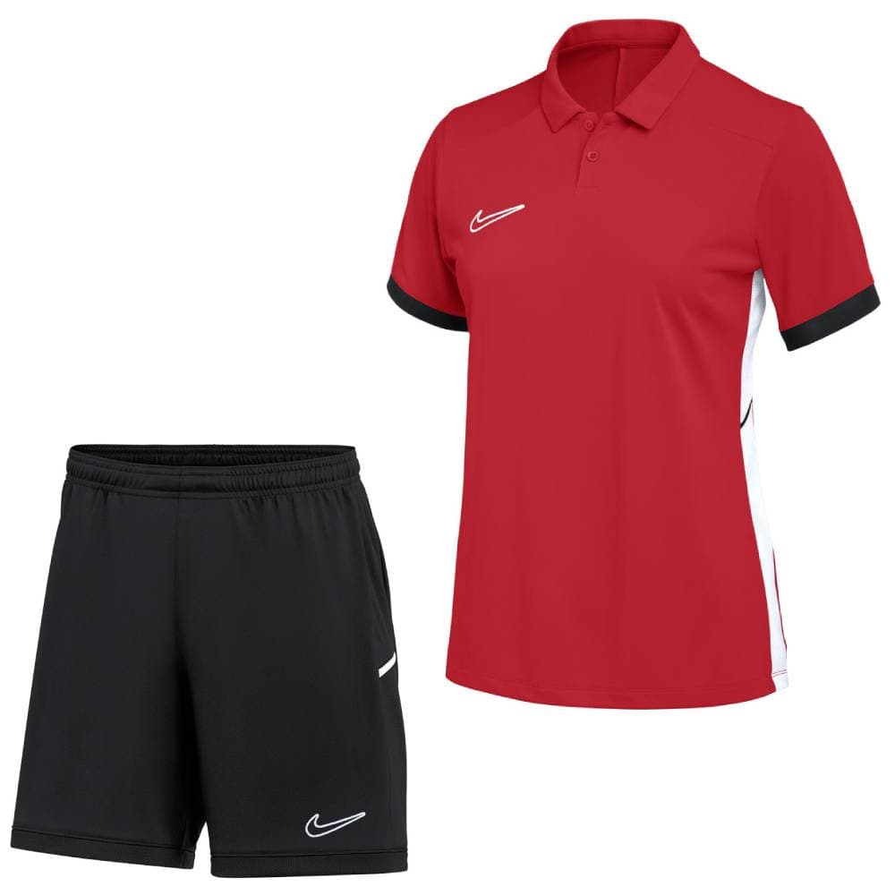 Nike Academy 25 Polo Trainingsset Dames in Rood Zwart Wit
