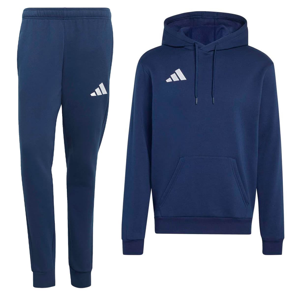 adidas Entrada 26 Hoodie Joggingpak in Donkerblauw Wit
