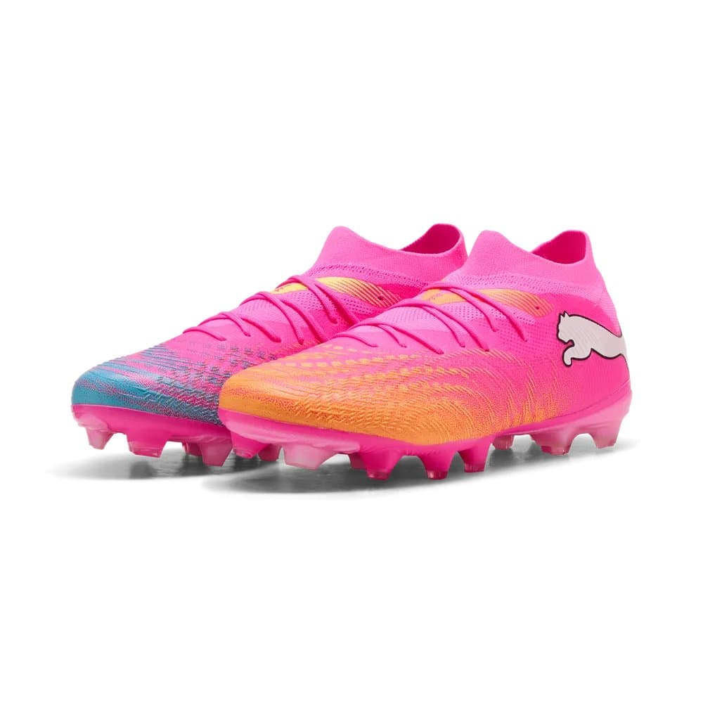 Puma Future 9 Match Gras / Kunstgras Voetbalschoenen (MG) in Felroze Blauw Geel