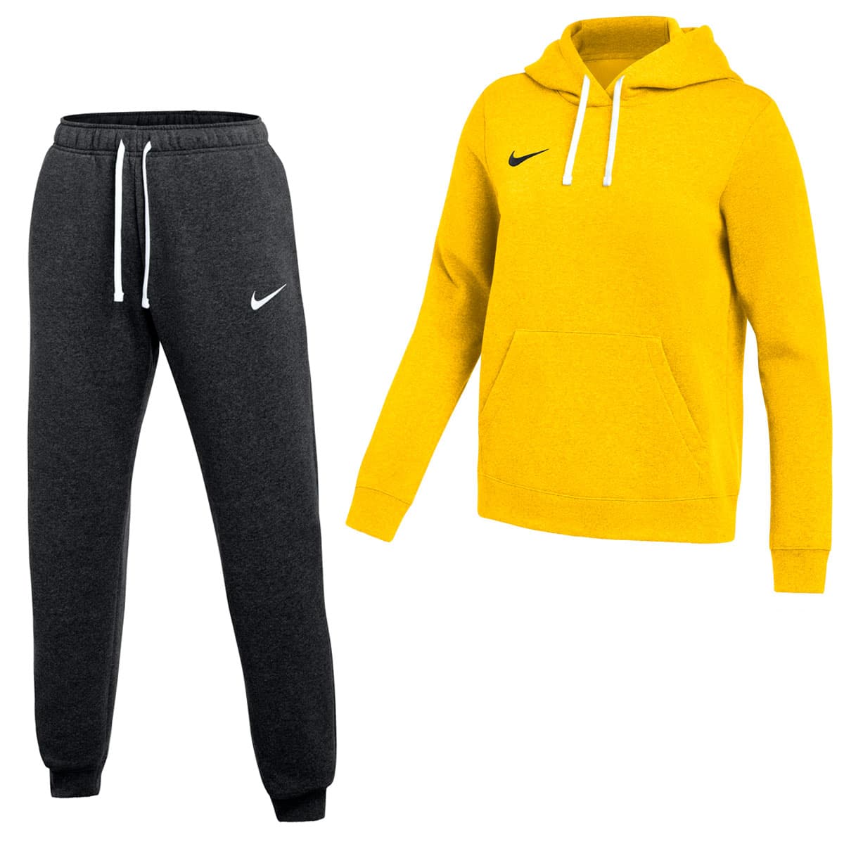 Nike Park 26 Fleece Pullover Hoodie Joggingpak Dames in Geel Zwart