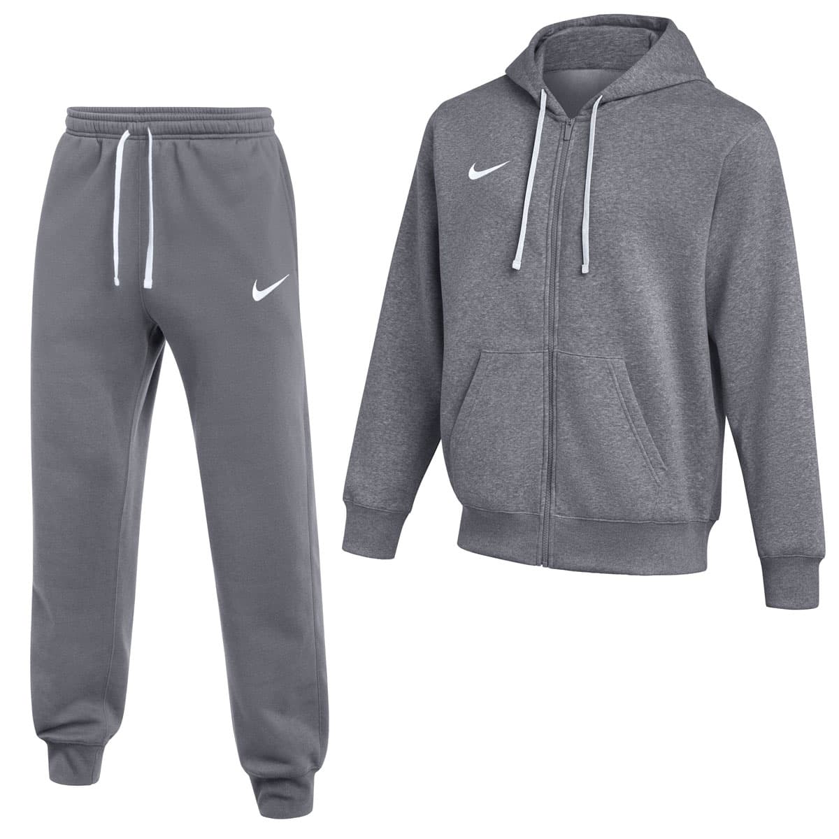 Nike Park 26 Fleece Vest Joggingpak in Donkergrijs Wit