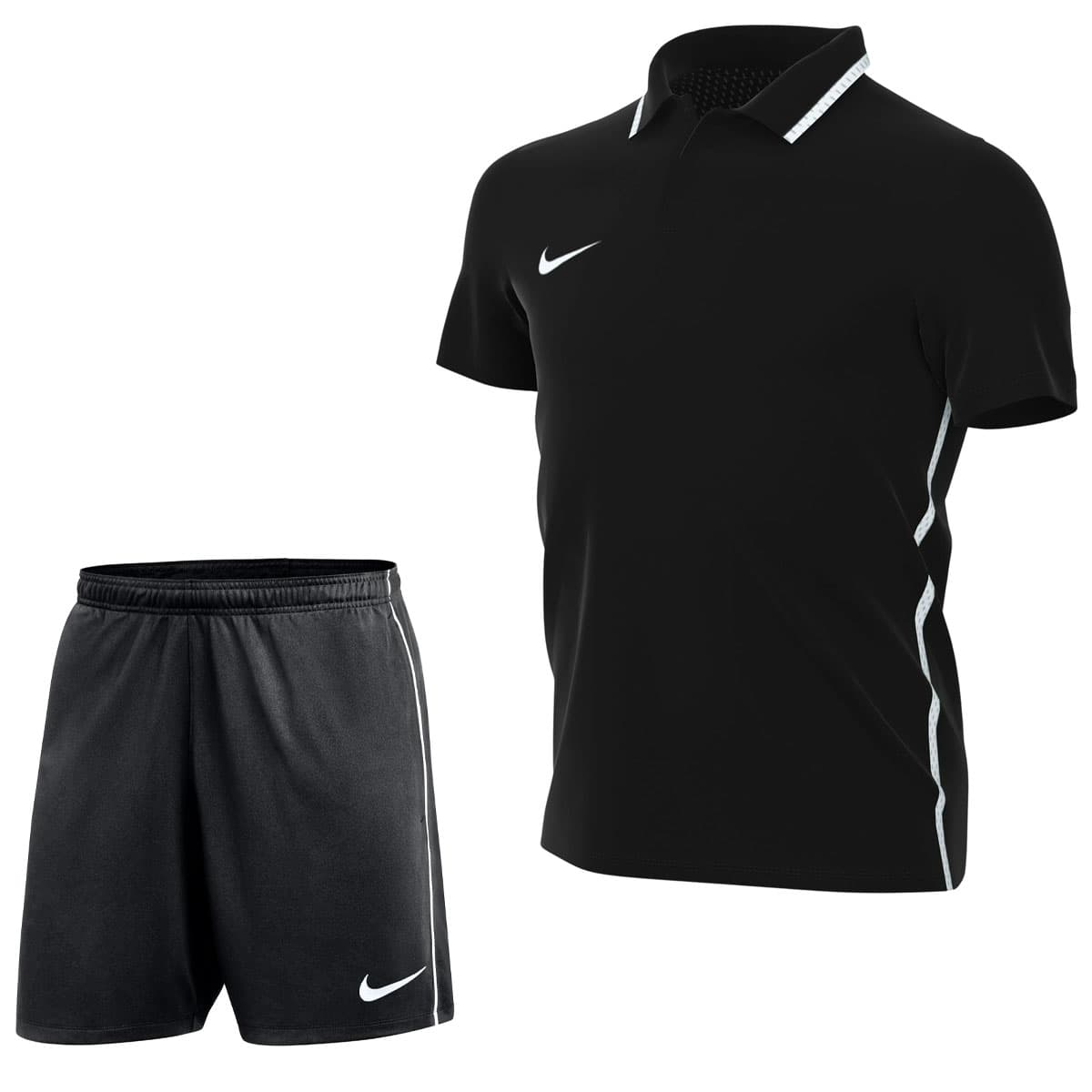 Nike Dri-FIT Park 26 Polo Trainingsset Kids in Zwart Wit