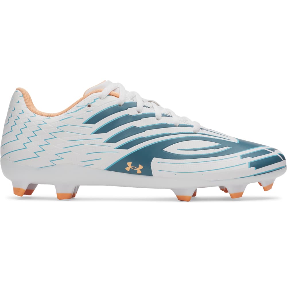 Under Armour Shadow Select 4 Gras Voetbalschoenen (FG) Wit Donkerblauw Azuurblauw