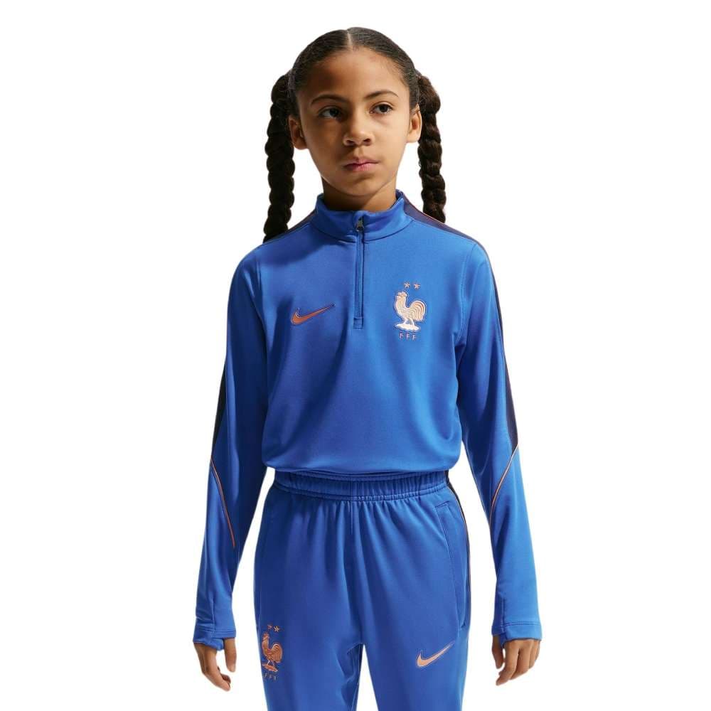 Nike Frankrijk Strike Trainingstrui 1/4-Zip 2026-2028 Kids Blauw Brons
