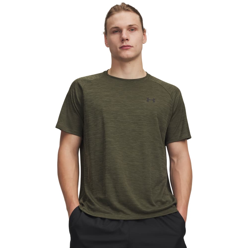 Under Armour Tech Textured Trainingsshirt Olijfgroen