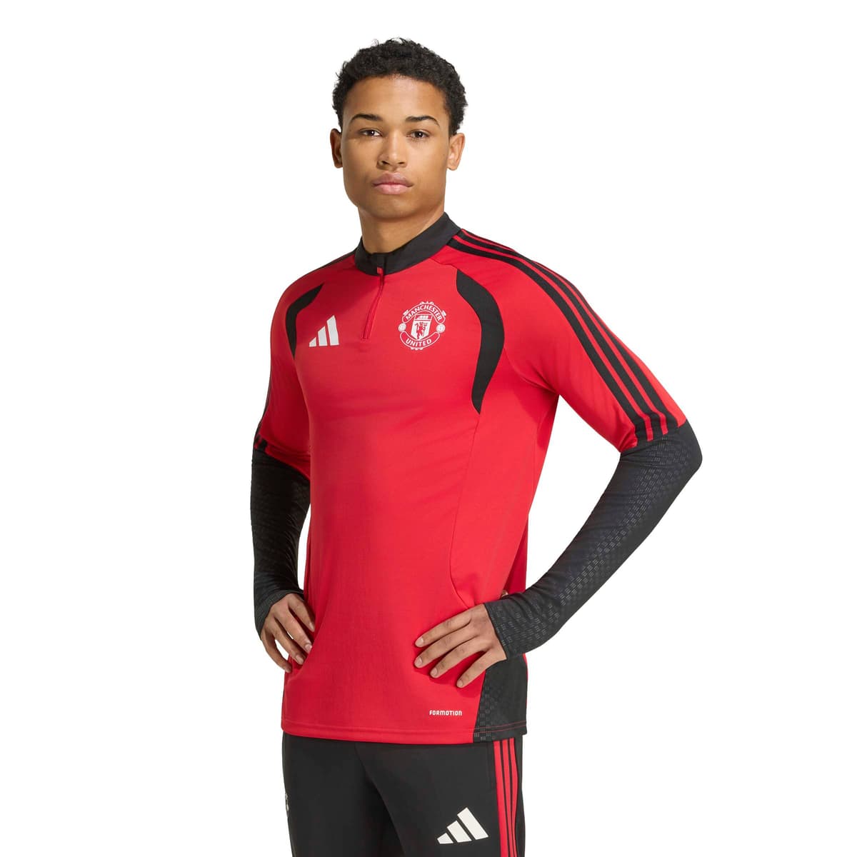 adidas Manchester United Trainingstrui 1/4-Zip 2025-2026 in 2026-2027 Rood Zwart Wit