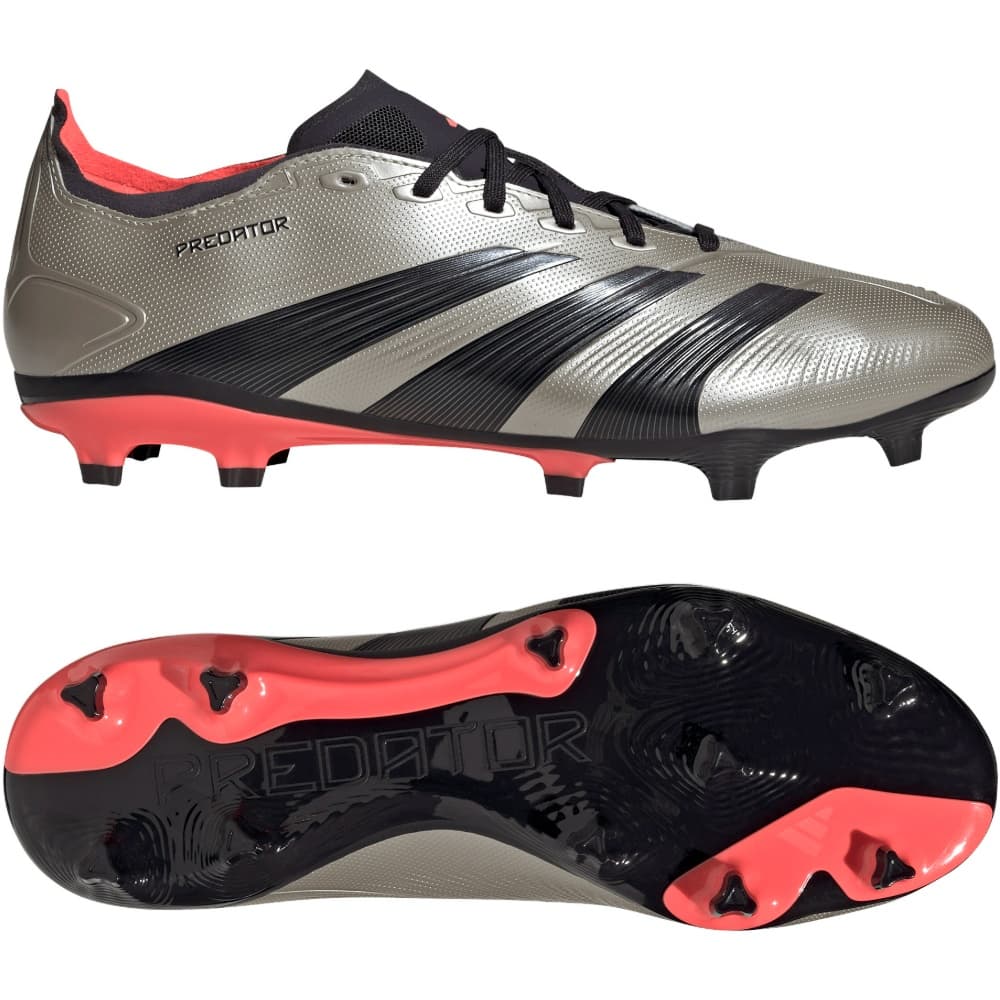 adidas Predator League FT Gras Voetbalschoenen (FG) in Zilver Zwart Roze