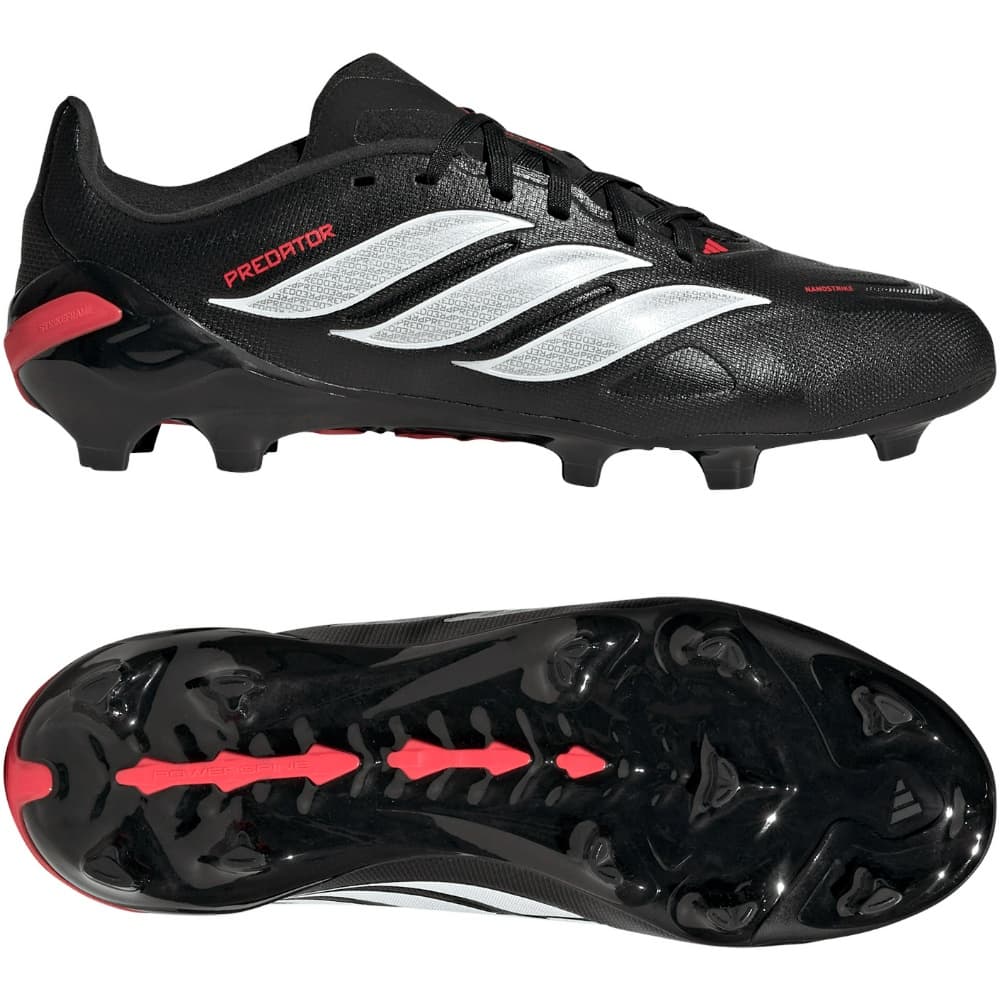 adidas Predator League FT Gras Voetbalschoenen (FG) Kids in Zwart Wit Rood