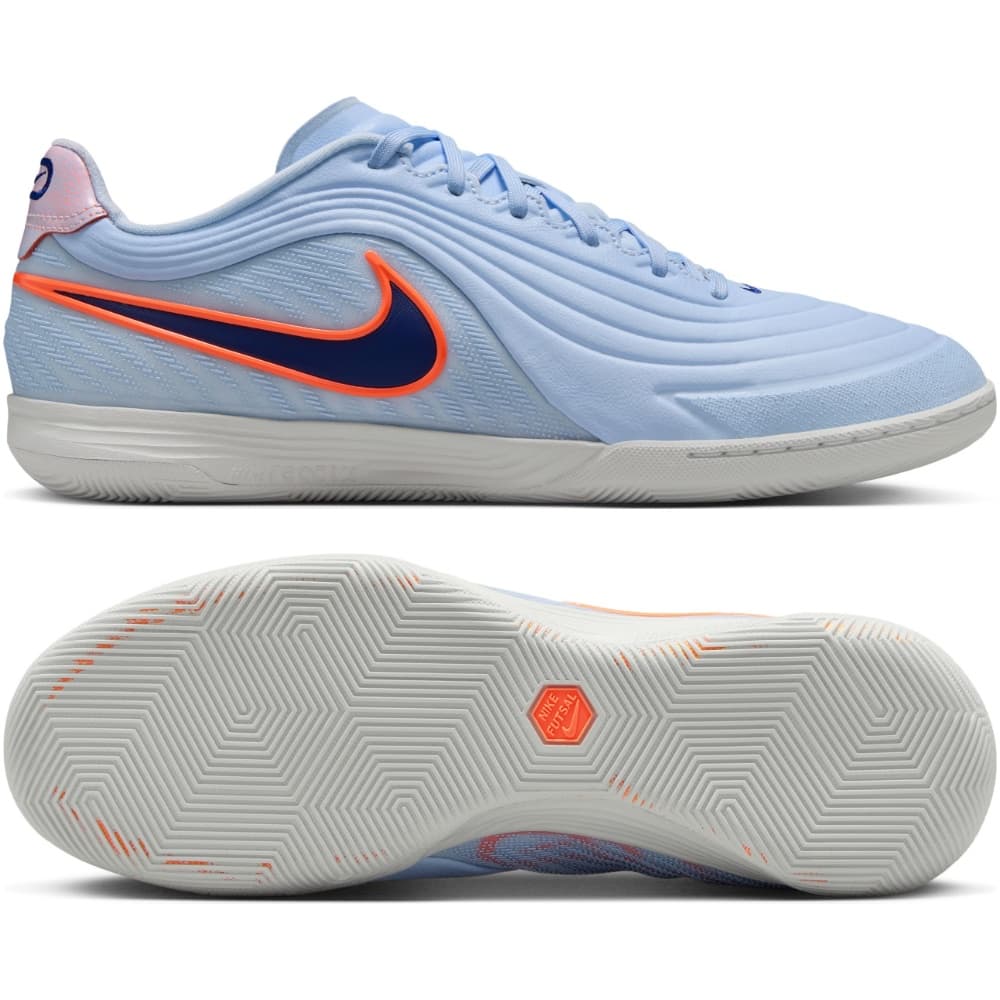 Nike Tiempo Reactgato Zaalvoetbalschoenen (IN) in Lichtblauw Donkerblauw Feloranje