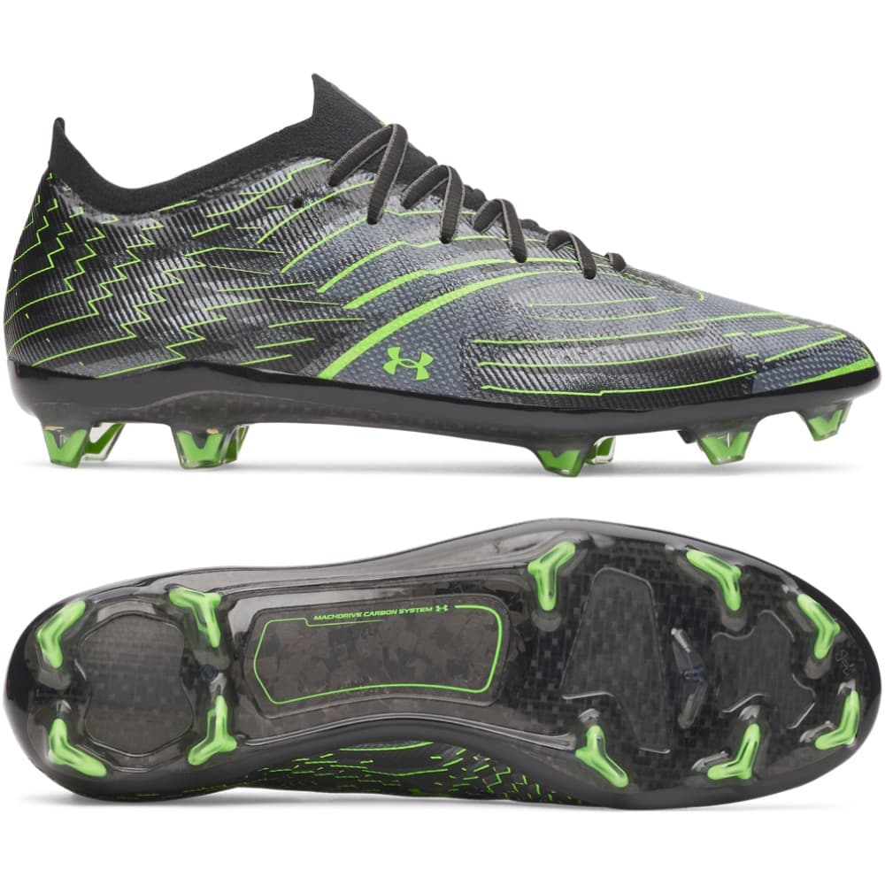 Under Armour Shadow Elite 4 Mach Gras Voetbalschoenen (FG) Zwart Metallic